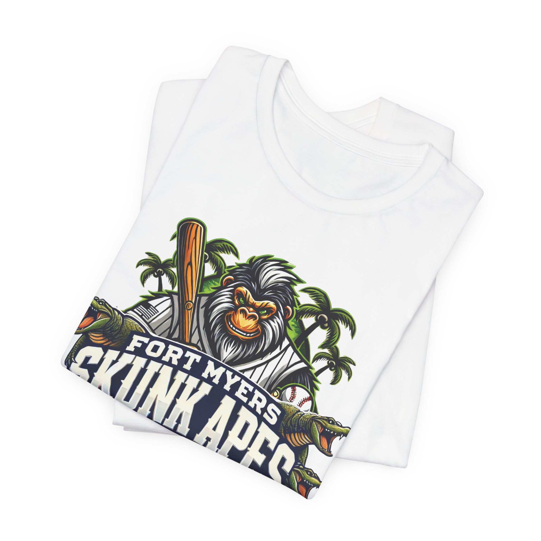 Fort Myers Skunk Apes Baseball T-Shirt 2 — Vintage Mascot Logo Tee - Image 2